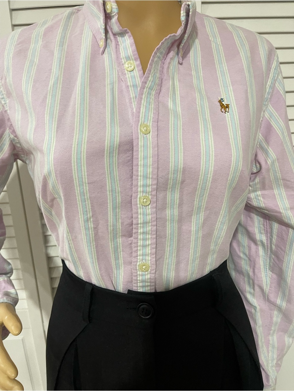 Ralph Lauren Lavender Stripe Button-Down Shirt - Picture 9 of 10